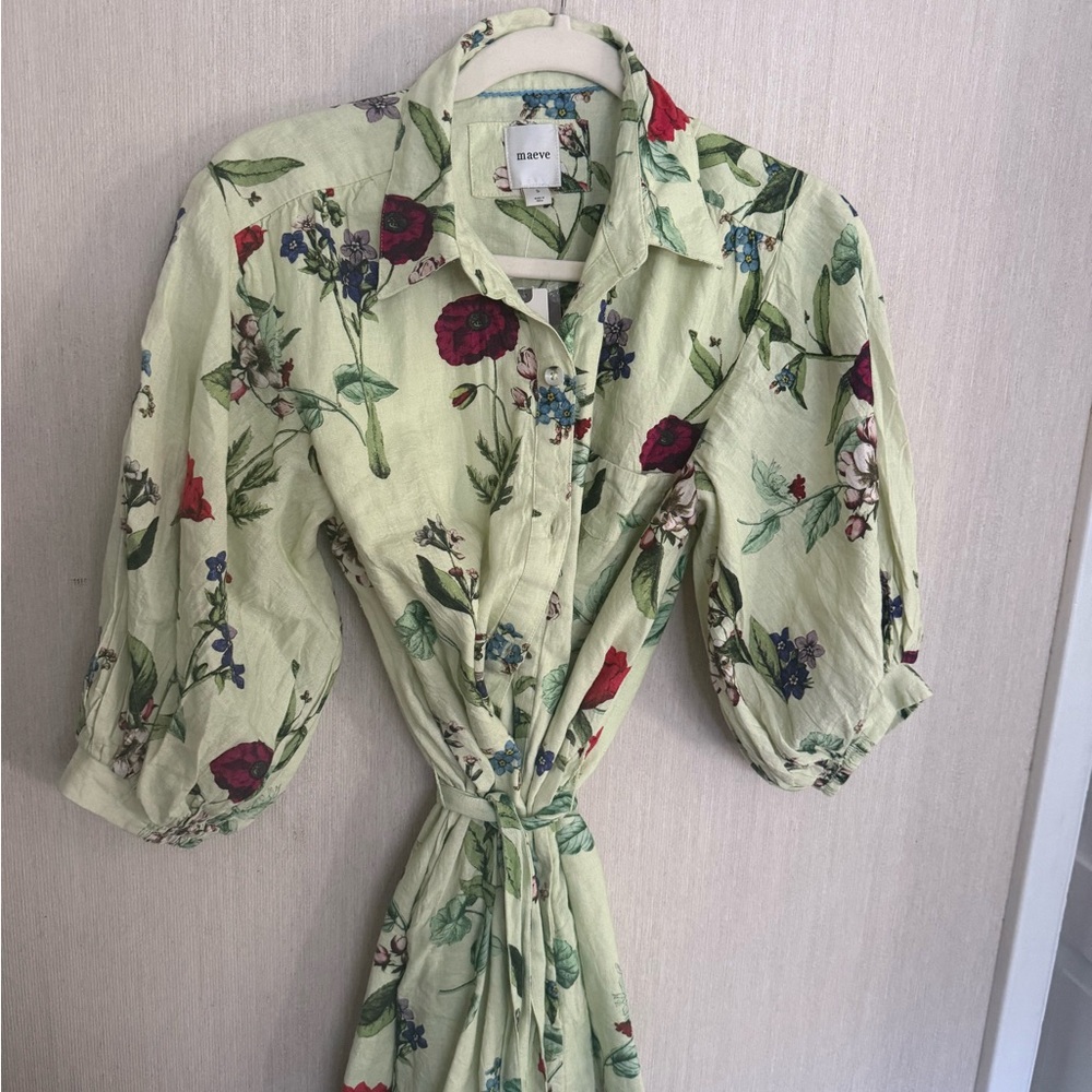 Light Green Linen Blend Dress